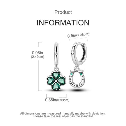 S925 Sterling Silver Simple Series Four Leaf Clover Earrings For Women Earrings Engagement Anniversary Jewelry Gift 2024 Fashion