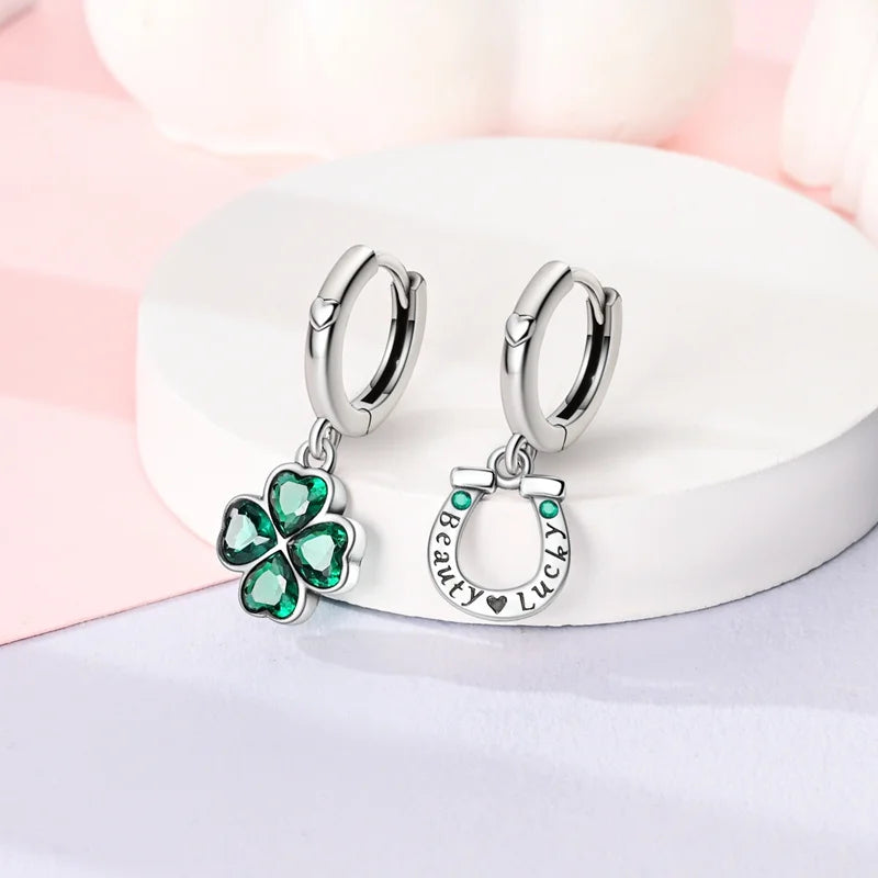 S925 Sterling Silver Simple Series Four Leaf Clover Earrings For Women Earrings Engagement Anniversary Jewelry Gift 2024 Fashion