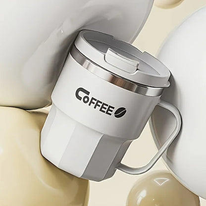 1pc Stainless Steel Coffee Mug with Lid Milk Cup Double-Walled BPA-Free Spill-Proof for Hot Cold Drinks Drinkware Gift